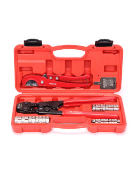 Icrimp Pex Pipe Clamp Crimping Tool Kit Cinch Crimper Tool For Stainless Steel Clamps From 38Inch To 1Inch With 12Inch 20Pc