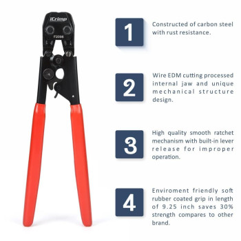 Icrimp Pex Pipe Clamp Crimping Tool Kit Cinch Crimper Tool For Stainless Steel Clamps From 38Inch To 1Inch With 12Inch 20Pc