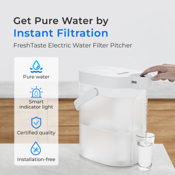 Waterdrop Freshtaste Rechargeable Electric Water Filter Pitcher Instant Powerful Dispenser For Fridge Reduce Chlorine Lead C