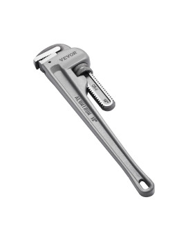 Vevor Pipe Wrench 18 Aluminum Straight Pipe Wrench Adjustable Plumbing Wrench With High Strength Jaw And Ergonomic Handle