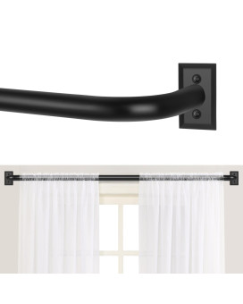 Tangwin Black Curtain Rod Wrap Around Curtain Rod Curtain Rods For Windows 36 To 72 Inch 1 Inch Adjustable Blackout Curtain Rod