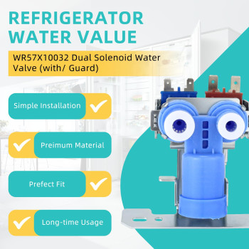 Wr57X10032 Wr57X33326 Refrigerator Water Inlet Valve By Fetechmate Wr57X10032 Dual Solenoid Water Valve Compatible With Ge Refr