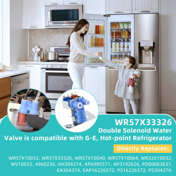 Wr57X10032 Wr57X33326 Refrigerator Water Inlet Valve By Fetechmate Wr57X10032 Dual Solenoid Water Valve Compatible With Ge Refr