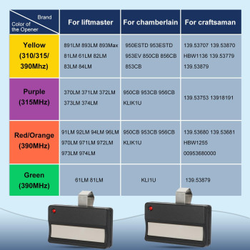 371Lm For Chamberlain Liftmaster Craftsman Garage Door Opener Remote 971Lm 891Lm 973Lm 373Lm 893Max 893Lm 890Max 13953680 1395