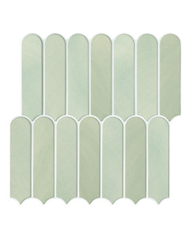 Commomy Matte Peel And Stick Backsplash 10 Sheets Of 118 X 118 3D Green Peel And Stick Tile For Kitchen And Bathroom M