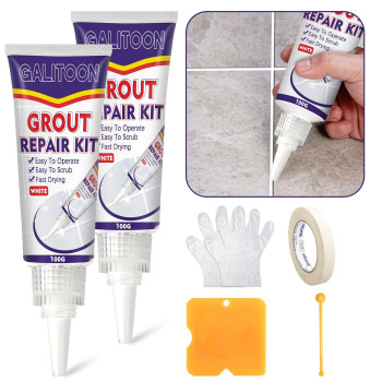 Tile Grout Repair Kit 2 Pack Grout Filler Fast Drying Tile Grout Grout Sealer Bathroom Shower Kitchen Floor Tile Restore And