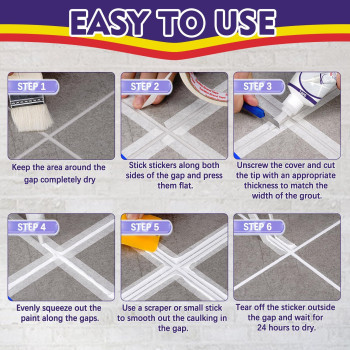 Tile Grout Repair Kit 2 Pack Grout Filler Fast Drying Tile Grout Grout Sealer Bathroom Shower Kitchen Floor Tile Restore And