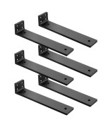 Shelf Bracket Floating Shelf Brackets 10 Inch Heavy Duty Wall Shelf Brackets 6 Pack For Shelves Support Hidden Metal L Bracket