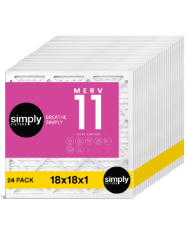 Simply Filters 18X18X1 Merv 11 Mpr 1000 Air Filter 24 Pack Actual Size 1775X1775075 Hvac Ac Furnace Air Pleate