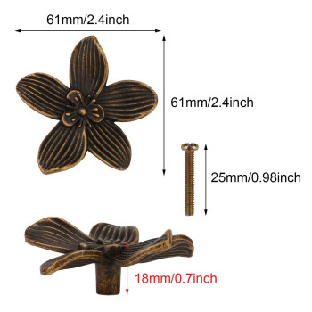 Gold Flower Drawer Knobs Creative Petal Kitchen Cabinet Knobs Dresser Knobs Furniture Cupboard Drawer Pulls Handles For Wardrobe