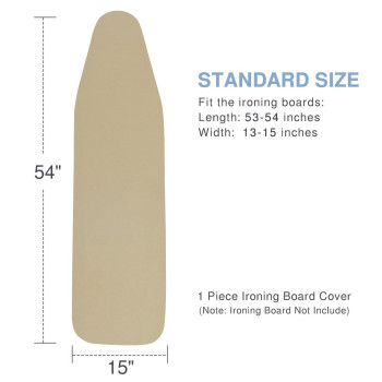 Vividpaw Ironing Board Cover And Pad Standard Size 15X54 Thick Padding Elastic Edge Silicone Coated Adjustable Fastener He