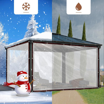 Clear Tarp With Grommets 4X6Ft For Garden Winter Small Tarpaulin Transparent Of Firewood Rain Tarps Dog Kennel Roof Canopy O