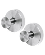 Peutier 2Pcs Suction Cup Hooks Premium Stainless Steel Suction Cup Hooks Shower Hooks Suction Cup Bathroom Towel Coat Hook Suit