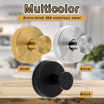 Peutier 2Pcs Suction Cup Hooks Premium Stainless Steel Suction Cup Hooks Shower Hooks Suction Cup Bathroom Towel Coat Hook Suit