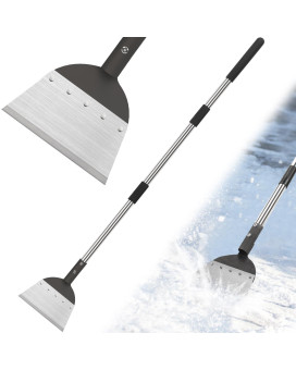 Multifunctional Flat Shovel Snow Shovel For Driveway Heavy Duty Floor Ice Scraper Cleaning Shovel With Long Stainless Steel Ha