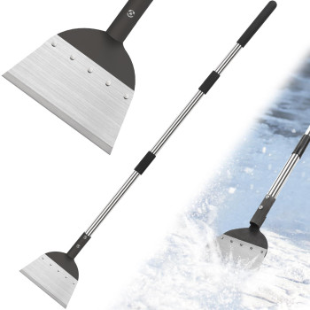 Multifunctional Flat Shovel Snow Shovel For Driveway Heavy Duty Floor Ice Scraper Cleaning Shovel With Long Stainless Steel Ha