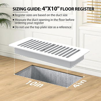 Floor Register 4X10 Plastic Floor Vent Covers 12 Pcs Adjustable Decor Grates For Home Floor Sidewall Office Or Ceiling Vent V