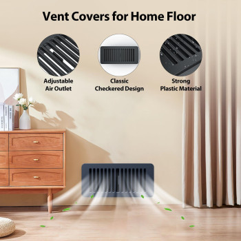 Floor Register 4X10 Plastic Floor Vent Covers Adjustable Decor Grates For Home Floor Sidewall Office Or Ceiling Vent Vent Cov