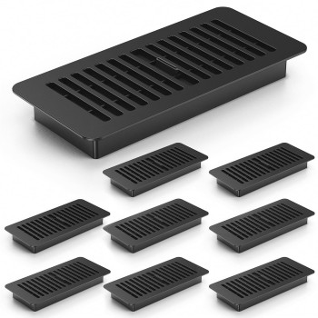 4X10 Floor Register Plastic Floor Vent Covers Black 8 Pcs Adjustable Decor Grates For Home Floor Sidewall Office Or Ceiling Ve