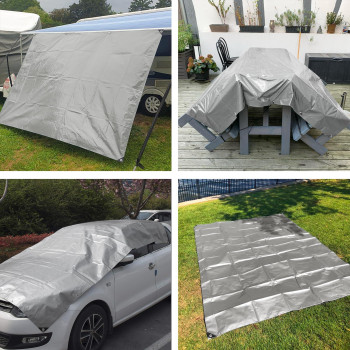 Eeatuztl Tarps Heavy Duty Waterproof 12 Mil Silver Waterproof Tarps For Outdoors With Grommets Reinforced Edges Uv Resistant