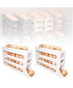 4 Tiers Egg Holder For Fridge 2024 New Automatic Scrolling Egg Rack Holder Spacesaving Egg Dispenser Holder Large Capacity E