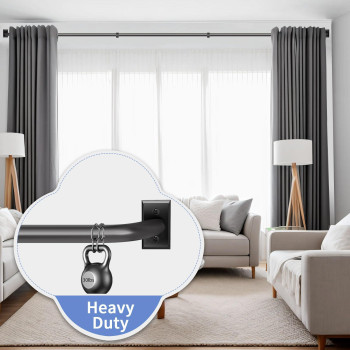 Blackout Curtain Rod Adjustable Extra Long Curtain Rod For Windows 66 To 184 Inches55153Ft Wrap Around Heavy Duty Curtain