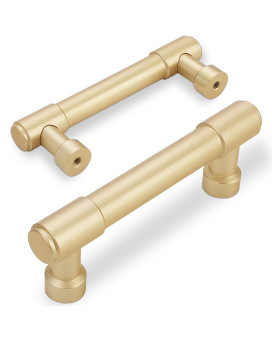 Amasideca 10 Pack Brushed Gold Cabinet Pulls 3 Inch76Mm Hole Centers Kitchen Cabinet Handles Gold Drawer Pulls