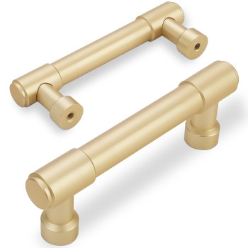 Amasideca 10 Pack Brushed Gold Cabinet Pulls 3 Inch76Mm Hole Centers Kitchen Cabinet Handles Gold Drawer Pulls