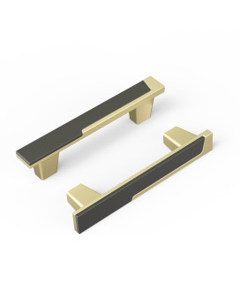 Haliwu 20 Pack Grey And Gold Cabient Handles 2 Tone Drawer Handles Grey And Brushed Gold Cabinet Pulls 334 Inch Dresser Handle