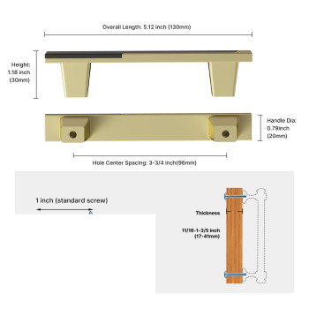 Haliwu 20 Pack Grey And Gold Cabient Handles 2 Tone Drawer Handles Grey And Brushed Gold Cabinet Pulls 334 Inch Dresser Handle