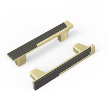 Haliwu 4 Pack Gold And Grey Cabient Handles 2 Tone Drawer Handles Grey And Gold Cabinet Pulls 334 Inch Dresser Handles And Dra