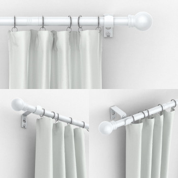 Thestoa Curtain Rods For Windows 3046 Inch 58 White Curtain Rods Stainless Steel Small Curtain Rods For Bedroom Living Ro