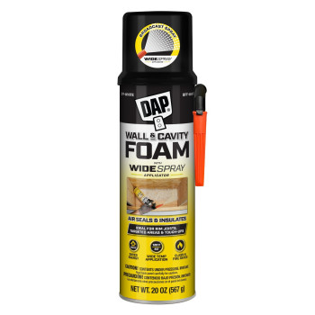 Dap Wall And Cavity Foam With Wide Spray Applicator Aerosol Off White 20 Oz 7565000370