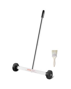 Vevor Magnetic Sweeper With Wheels 15Inch Mini Magnetic Sweeper 8 Lbs Capacity Adjustable Handle Lightweight Magnetic Pickup