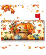 Blosssound Fall Pumpkin Mailbox Cover Magnetic Autumn Pumpkin Post Letter Box Harvest Decorative Mailbox Covers For Thanksgiving