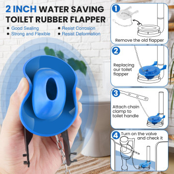 Saillong 2 Set Universal Toilet Tank Replacement Kit Include Toilet Fill Valve 2 Inch Low Flow Toilet Rubber Flapper Side Mou