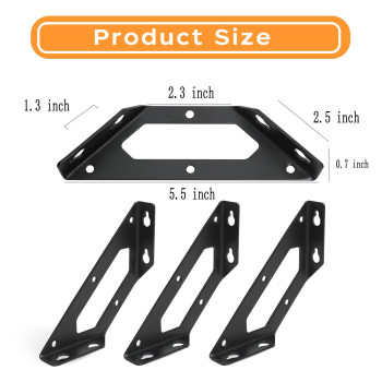 10 Pack Black Bigwaves L Bracket Mediumsized Stainless Steel Metal Corner Brackets For Wood Three Sided Fixation 90 Degree Ri