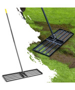 Jardineer 45 Lawn Level Rake For Soil Grass Steel Yard Leveling Rake Heavy Duty Ground Leveler Tool For Yard Dirt