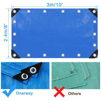 Tarp Heavy Duty Waterproof For Outdoor 8X10 Ft 12Mil Uv Resistant Poly Tarps Cover With Grommets Multipurpose For Boat Pool Ten