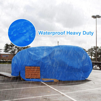 Tarp Heavy Duty Waterproof For Outdoor 8X10 Ft 12Mil Uv Resistant Poly Tarps Cover With Grommets Multipurpose For Boat Pool Ten