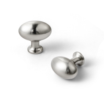 Gooki 12 Inch36Mm Oval Satin Nickel Drawer Knobs Modern Zinc Alloy For Cabinet Knobs For Dresser 6 Packed