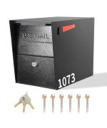 Locking Mailbox 215 D X 117 W X 16 H Post Mount Lockable Mailbox With Security Reinforce Lock Mounting Plate House N