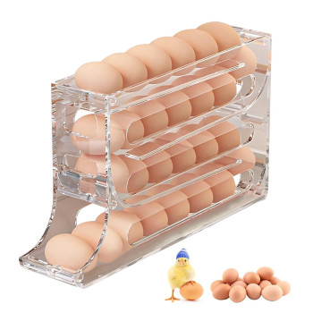 Egg Holder 4 Tier Egg Holder For Fridge Egg Holder For Fridge Egg Dispenser For Refrigerator Roll Down Egg Rack Holders Eg