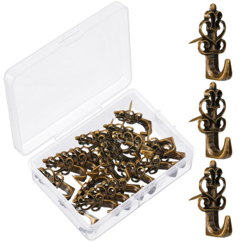 20 Pieces Push Pin Hangers Plant Shape Pin Hook Hanger Zinc Alloy Picture Hanging Hook Pin Bronze Wall Hooks Heart