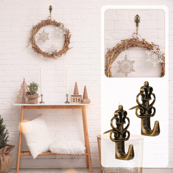 20 Pieces Push Pin Hangers Plant Shape Pin Hook Hanger Zinc Alloy Picture Hanging Hook Pin Bronze Wall Hooks Heart