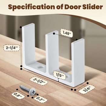 Saillong 4 Pcs Sliding Closet Door Floor Guide Universal Sliding Door Bottom Hardware For 138 Inch Thick Doors Closet Door G