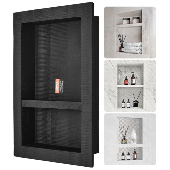 Vevor Shower Niche Ready For Tile 16 X 24 Double Shelf Organizer Square Corners Wallinserted Niche Recessed Sealed Prote