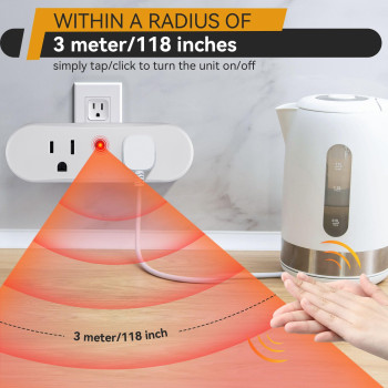 Saillong Clapping Light Control Switch 110V Wireless Wall Outlet With 2 Output Sockets Turn Electrical Onoff With Clapping Soun