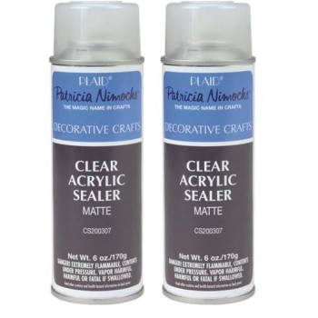 Plaid Clear Acrylic Sealer Aerosol Spray 6 Ounce Pack Of 2 Matte