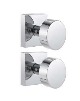 Coolnews 2 Pack Polished Chrome Dummy Door Knobs Interior Single Sided Square Modern Dummy Door Knob Door Handle For Hallclose